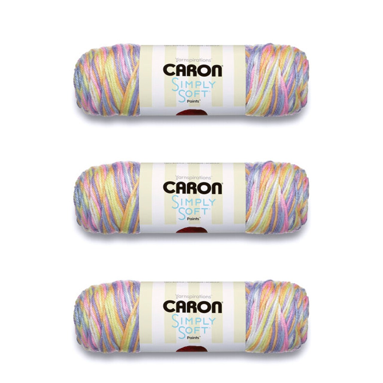 Caron Simply Soft Baby Brights Paints Yarn - 3 Pack of 141g/5oz - Acrylic - 4 Medium (Worsted) - 235 Yards - Knitting/Crochet